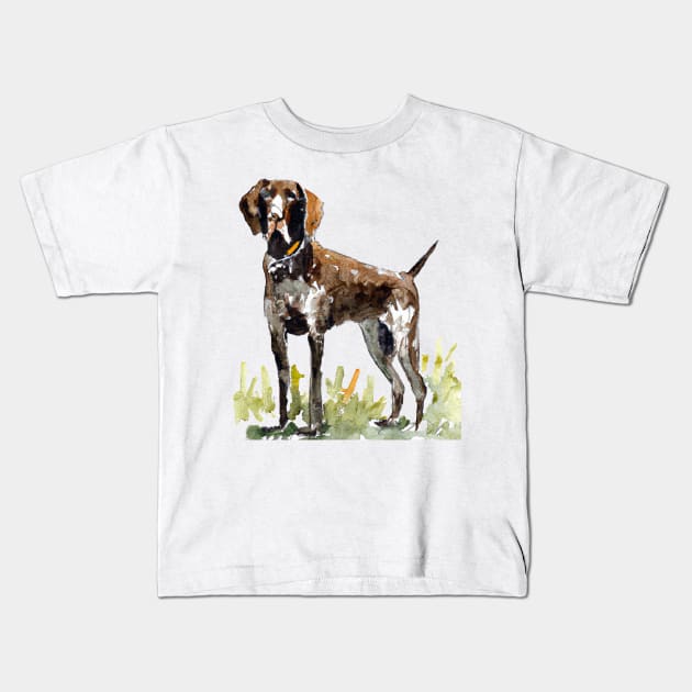 German Shorthaired Pointer Watercolor - Gift For Dog Lovers Kids T-Shirt by Edd Paint Something